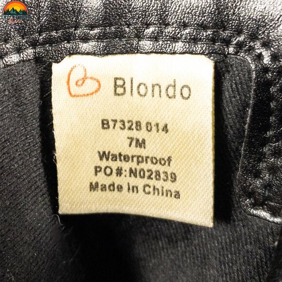 Blondo Dagger Riding Boots Black Suede Waterproof Block Heels Women's Size 7M - Picture 8 of 12